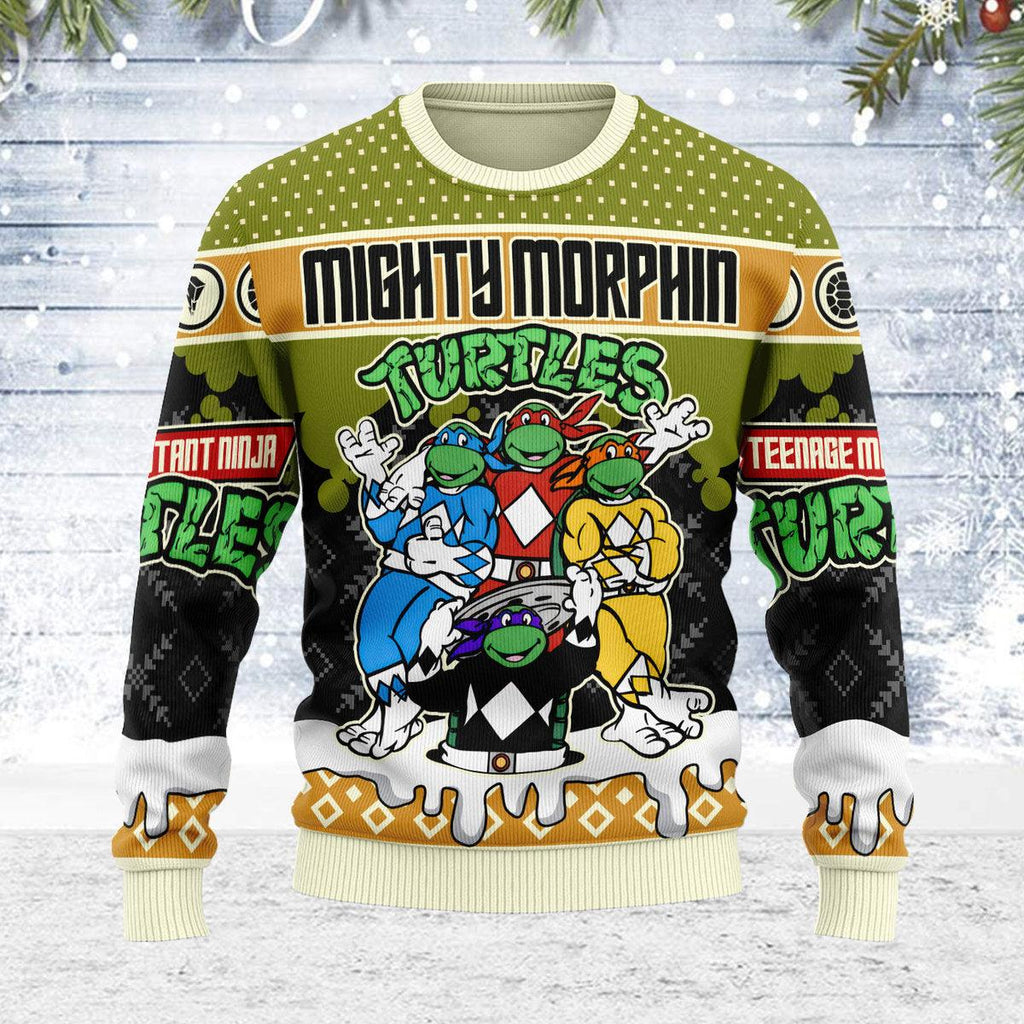Gearhomie Merry Christmas Mighty Morphin Turtles Unisex Wool Sweater - Gearhomie.com