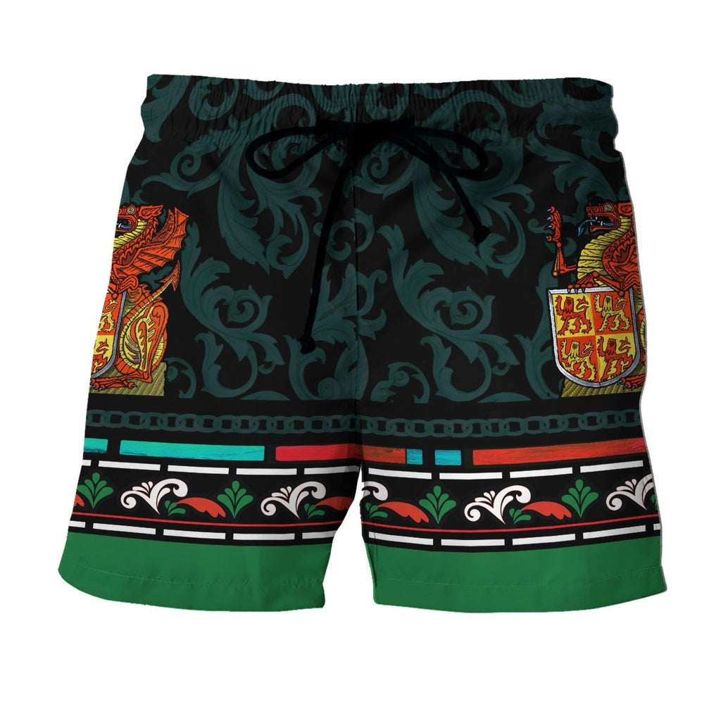 The Red Dragon Of Wales Hawaiian Shirt Shorts / S Hp352