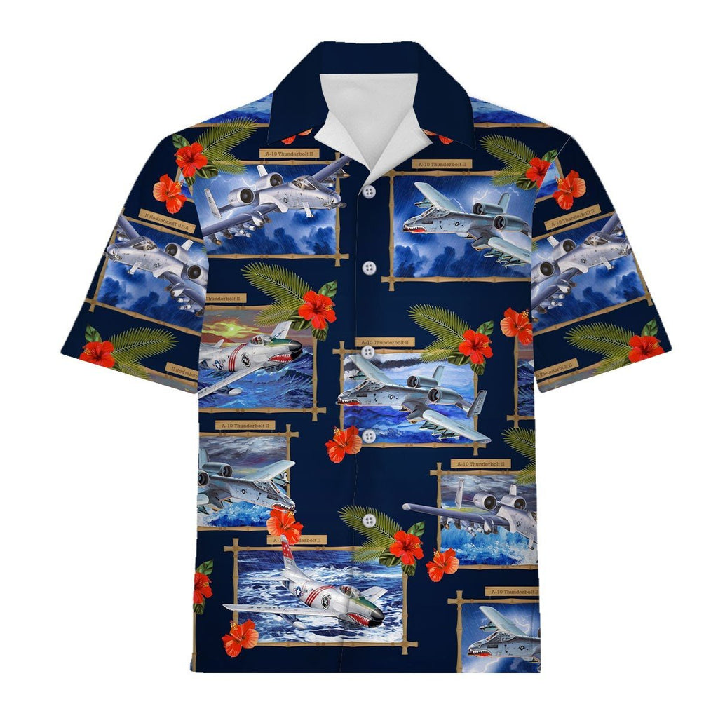 Hibiscus A-10 Thunderbolt Ii (United States) Hawaiian Shirt / S Qm1049
