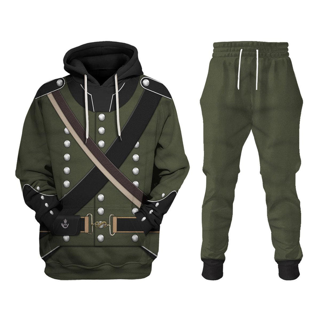 Gearhomie 95th (Rifle) Regiment-Rifleman 1806-1815 Uniform All Over Print Hoodie Sweatshirt T-Shirt Tracksuit - Gearhomie.com