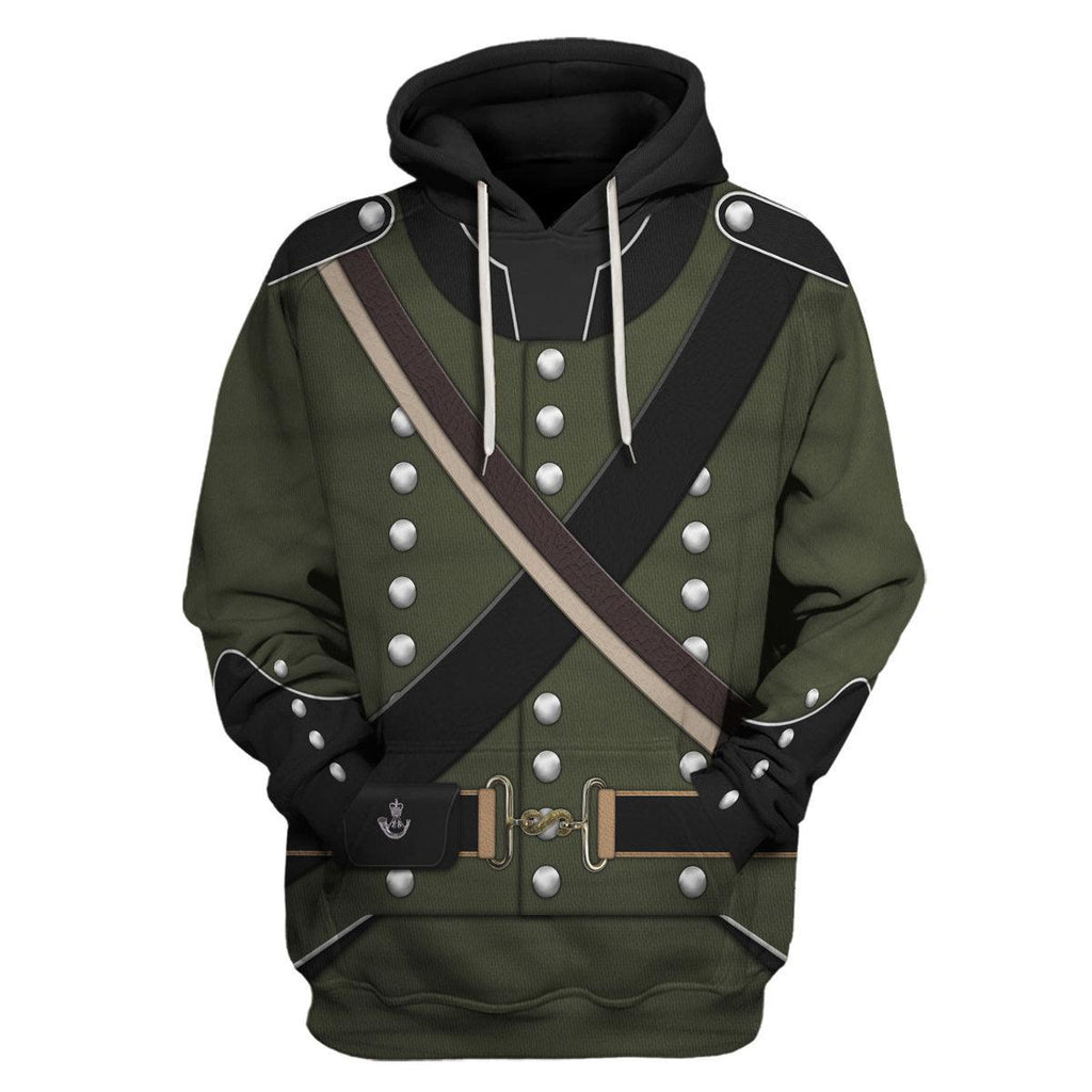 Gearhomie 95th (Rifle) Regiment-Rifleman 1806-1815 Uniform All Over Print Hoodie Sweatshirt T-Shirt Tracksuit - Gearhomie.com