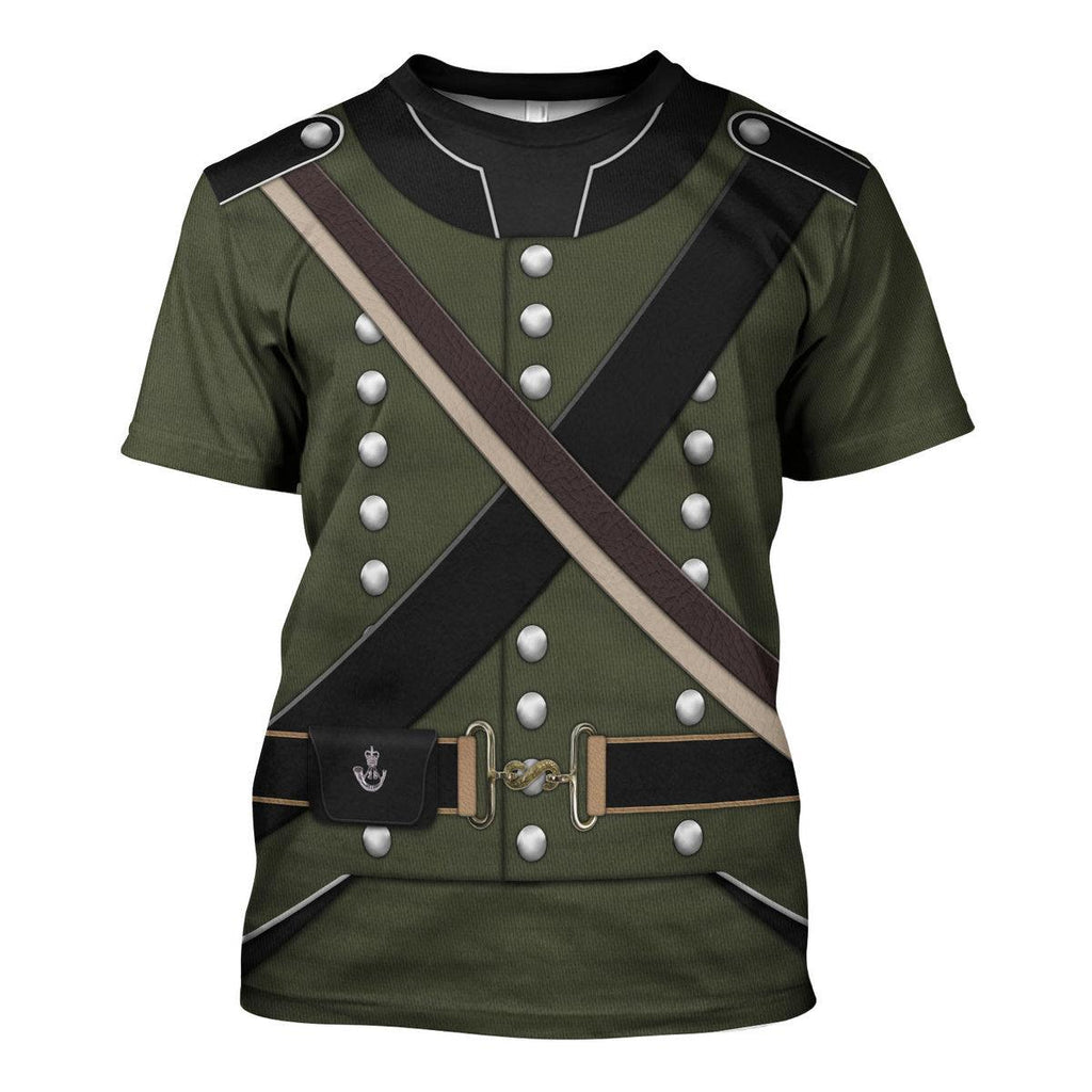 Gearhomie 95th (Rifle) Regiment-Rifleman 1806-1815 Uniform All Over Print Hoodie Sweatshirt T-Shirt Tracksuit - Gearhomie.com