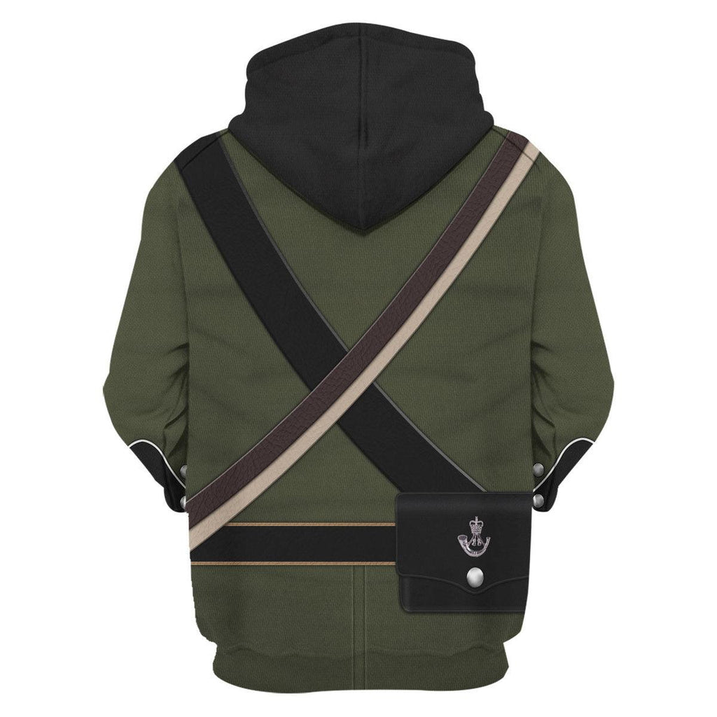 Gearhomie 95th (Rifle) Regiment-Rifleman 1806-1815 Uniform All Over Print Hoodie Sweatshirt T-Shirt Tracksuit - Gearhomie.com