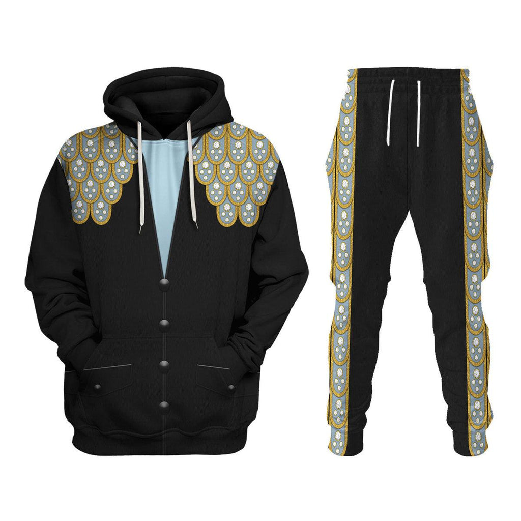 Gearhomie Elvis Armadillo suit in Blue on Black Costume Hoodie Sweatshirt T-Shirt Sweatpants - Gearhomie.com