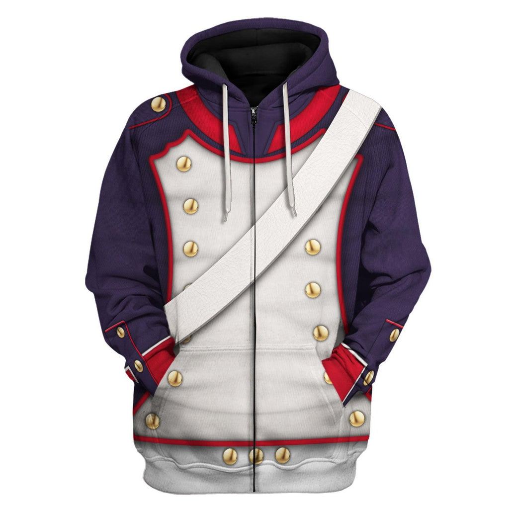 Gearhomie French Line Infantry-Centre Company (1812-1815) Uniform All Over Print Hoodie Sweatshirt T-Shirt Tracksuit - DucG