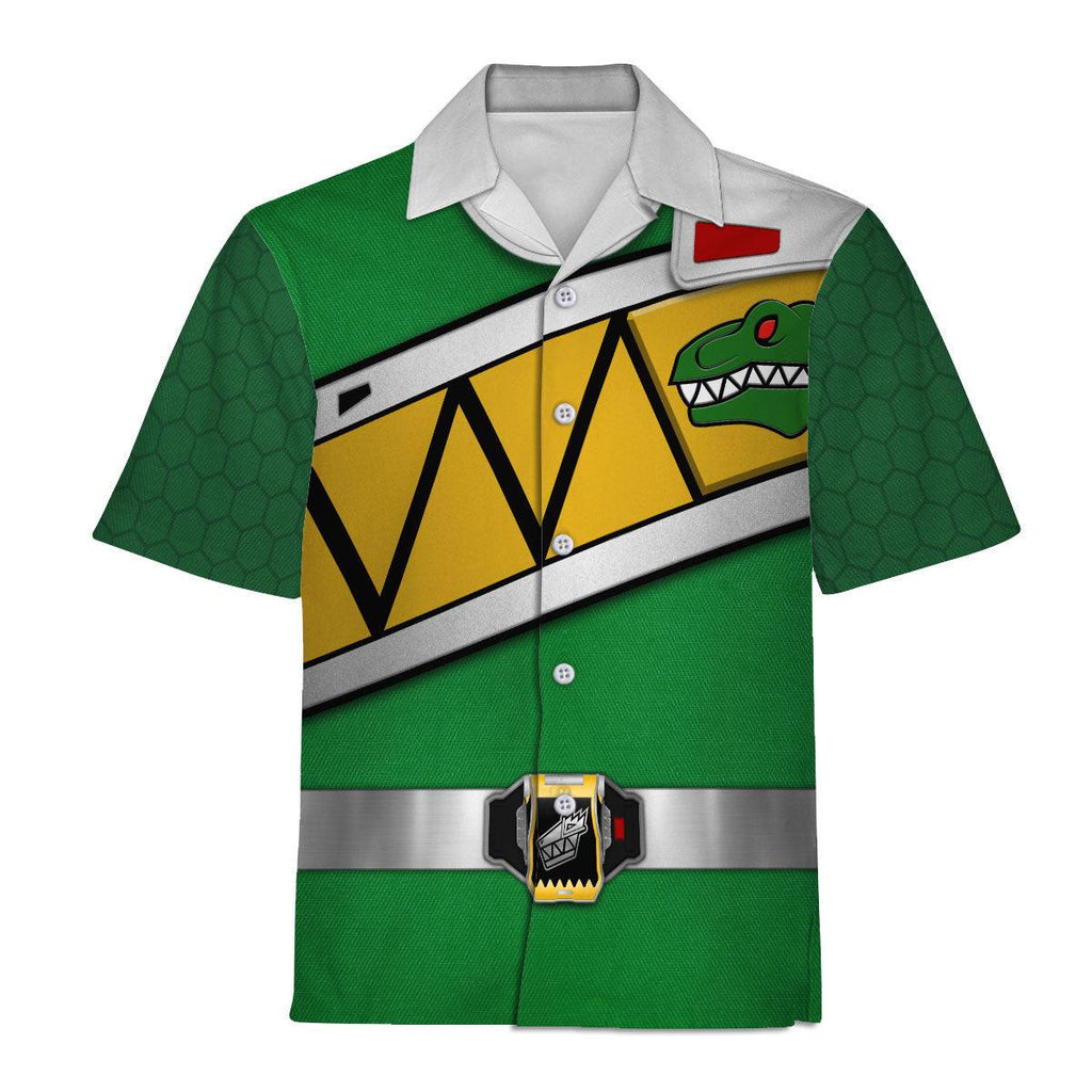Gearhomie Green Power Rangers Dino Charge Hoodies Sweatshirt T-shirt Hawaiian Tracksuit - Gearhomie.com