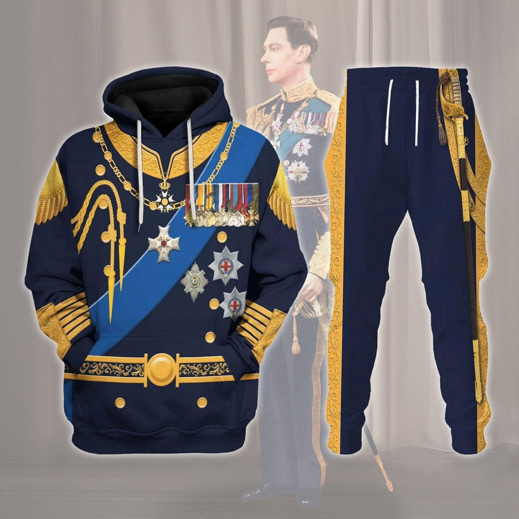 Gearhomie King George VI King of United Kingdom Costume Hoodie Sweatshirt T-Shirt Tracksuit - Gearhomie.com