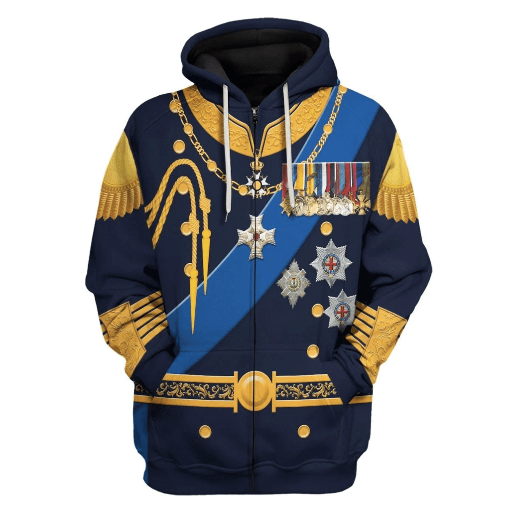 Gearhomie King George VI King of United Kingdom Costume Hoodie Sweatshirt T-Shirt Tracksuit - Gearhomie.com