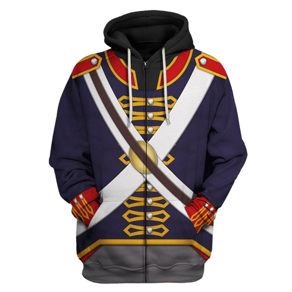 Gearhomie Royal Foot Artillery – Gunner (1806-1815) Uniform All Over Print Hoodie Sweatshirt T-Shirt Tracksuit - Gearhomie.com