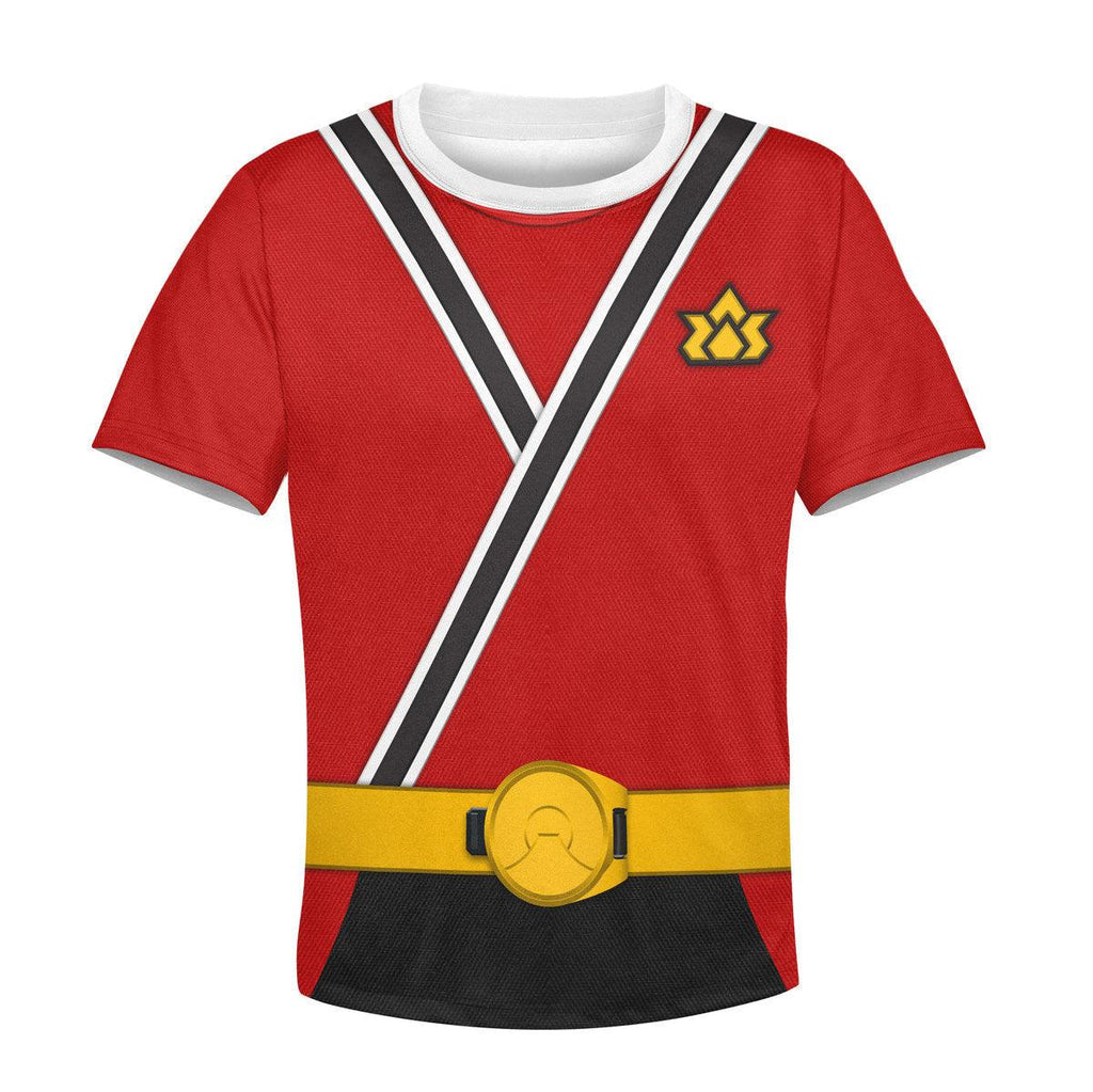 GearHomie Unisex Kid Tops Red Power Rangers Samurai 3D Apparel - DucG