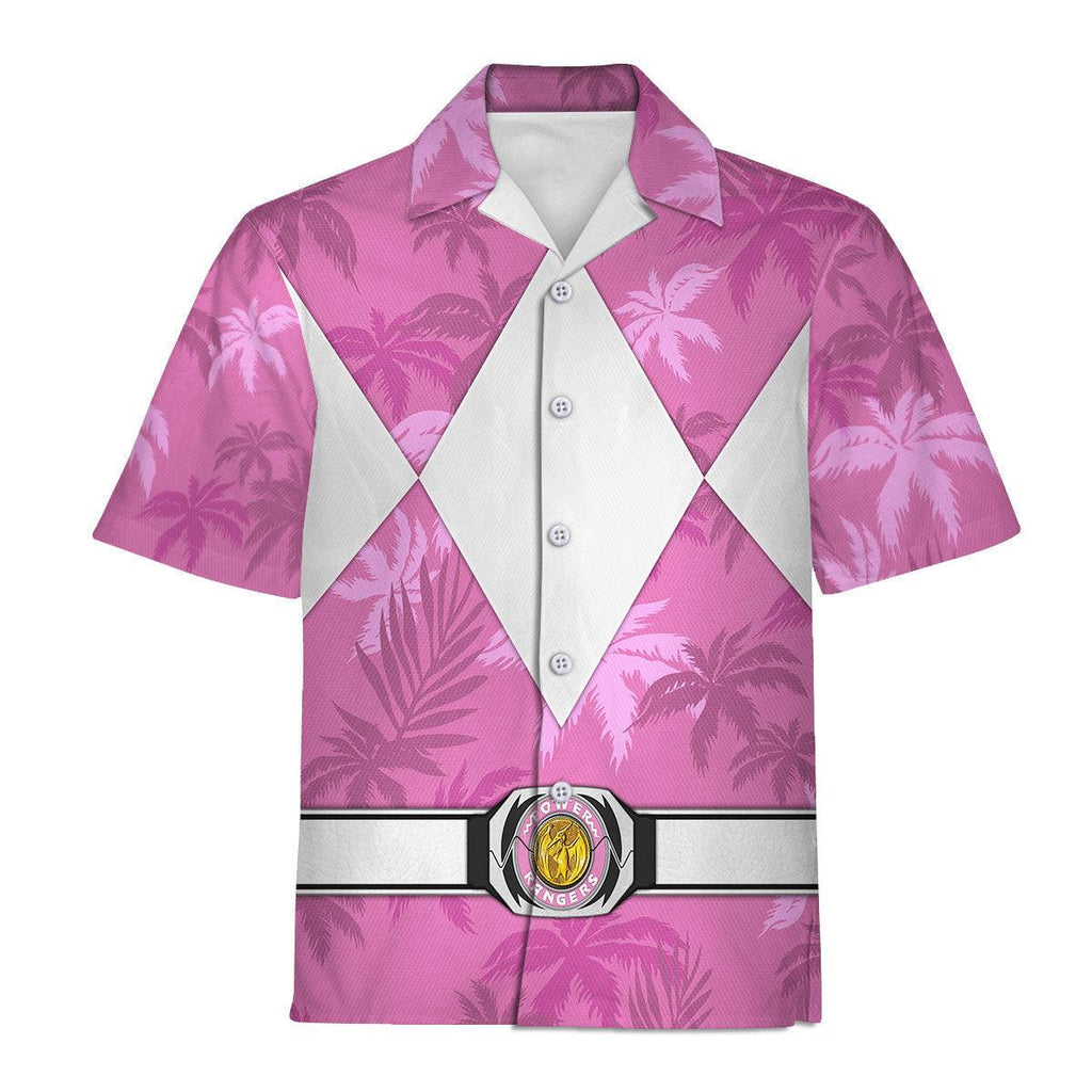 Pink Ranger x Tommy Vercetti Hawaiian Shirt Beach Shorts - Gearhomie.com