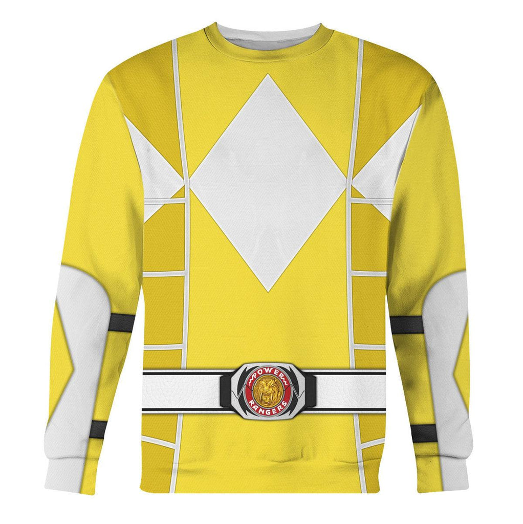 Yellow Ranger Mighty Morphin Cosplay Hoodies Sweatshirt T-shirt Hawaiian - Gearhomie.com