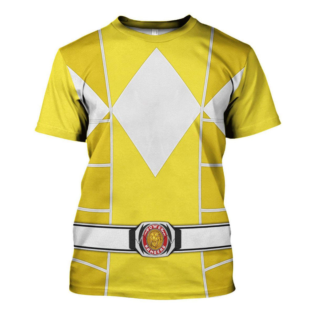 Yellow Ranger Mighty Morphin Cosplay Hoodies Sweatshirt T-shirt Hawaiian - Gearhomie.com