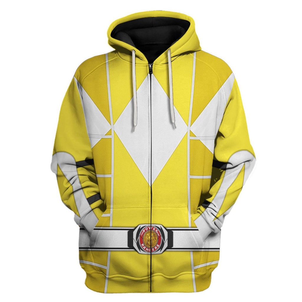 Yellow Ranger Mighty Morphin Cosplay Hoodies Sweatshirt T-shirt Hawaiian - Gearhomie.com