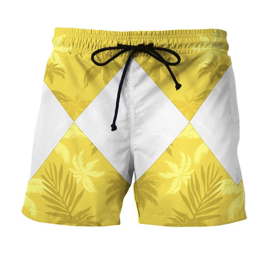 Yellow Ranger x Tommy Vercetti MLB Jersey Shirt Beach Shorts - Gearhomie.com
